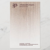 Elegante Monogramm-Vorlage Moderne Holzplatine Briefpapier (Vorderseite)