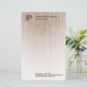 Elegante Monogramm-Vorlage Moderne Holzplatine Briefpapier (Stehend Vorderseite)
