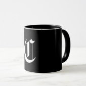 Elegante Monogramm-Vorlage Tasse (VorderseiteRechts)