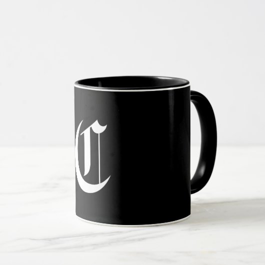 Elegante Monogramm-Vorlage Tasse (VorderseiteRechts)