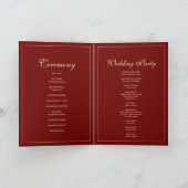 Elegante Monogramm Weinrote Hochzeitszeremonie Programm (Innenseite)