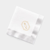 Elegante, monogramm-weiße Hochzeit Servietten Mit Folie (Links)