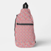 Elegante Monogramm-Wildblume Rosa Crossbody Bag (Vorderseite)