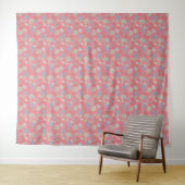 Elegante Monogramm-Wildblume Rosa Wandteppich (Beispiel (Horizontal))