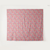 Elegante Monogramm-Wildblume Rosa Wandteppich (Vorderseite (Horizontal))