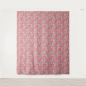 Elegante Monogramm-Wildblume Rosa Wandteppich (Vorderseite)