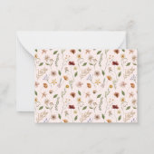 Elegante Monogramm-Wildblume Wasserfarben Mitteilungskarte (Rückseite)