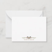 Elegante Monogramm-Wildblume Wasserfarben Mitteilungskarte (Vorderseite)