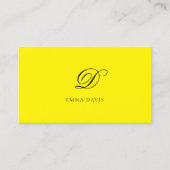 Elegante Monogramma Minimalista Gelb Visitenkarte (Vorderseite)