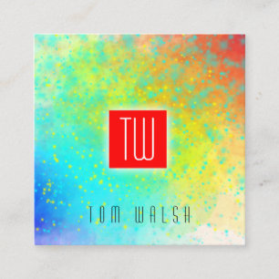 Elegante monogrammierte bunte Karte