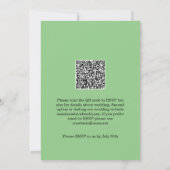Elegante monogrammierte Grünpflanzen-QR-Code-Hochz Einladung (Rückseite)