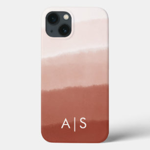 Elegante monogrammierte Initialen Kupfer Rost Ombr Case-Mate iPhone Hülle
