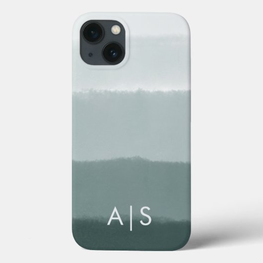 Elegante monogrammierte Initialen Limed Spruce Omb Case-Mate iPhone Hülle (Rückseite)