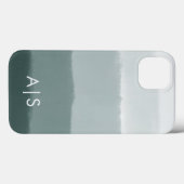 Elegante monogrammierte Initialen Limed Spruce Omb Case-Mate iPhone Hülle (Rückseite (Horizontal))