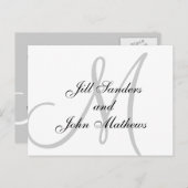 Elegante Monogrammnamen Ankündigung Datum freihalt (Vorne/Hinten)