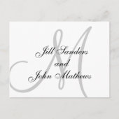 Elegante Monogrammnamen Ankündigung Datum freihalt (Vorderseite)