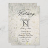 Elegante Monogrm Floral Wasserfarbe Rustikale Hoch Einladung (Vorne/Hinten)