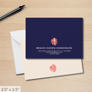 Elegante Monstera Leaf Corporate Note Card Mitteilungskarte