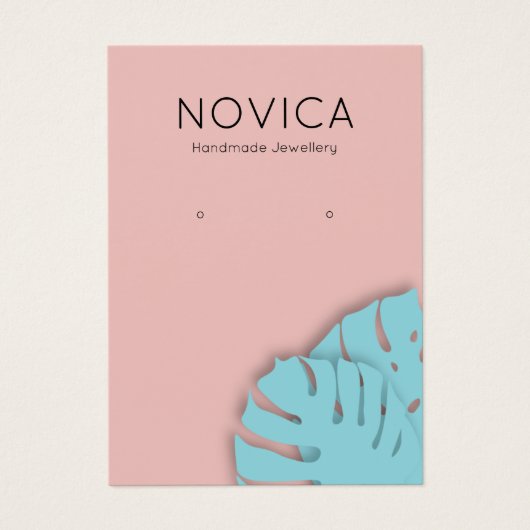 Elegante Monstera Leaf Earring Display Card (Vorderseite)