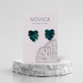 Elegante Monstera Leaf Earring Display Card
