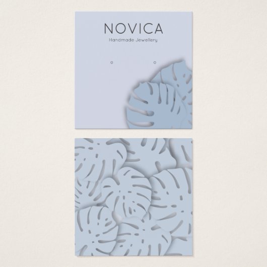 Elegante Monstera Leaf Earring Display Card (Vorne & Hinten)