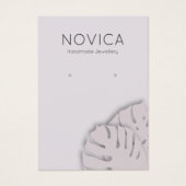 Elegante Monstera Leaf Earring Display Card (Vorderseite)