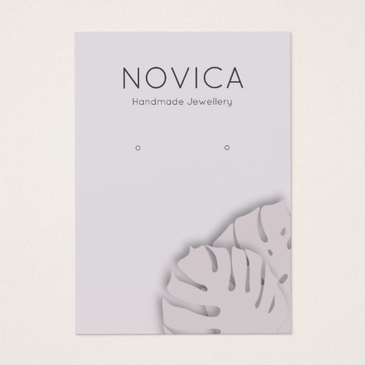 Elegante Monstera Leaf Earring Display Card (Vorderseite)