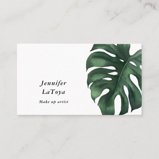 Elegante Monstera Visitenkarte (Vorderseite)