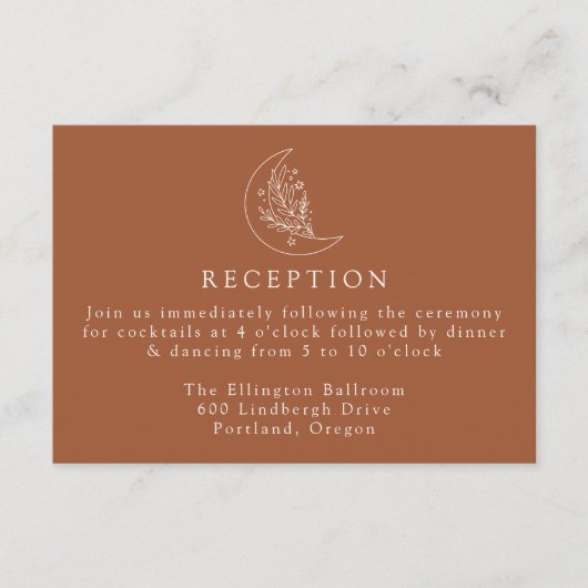 Elegante Monte und Sterne Empfang Begleitkarte (Vorderseite)