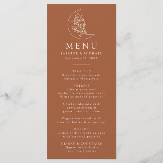 Elegante Monument Obelisk Menükarte (Vorderseite)