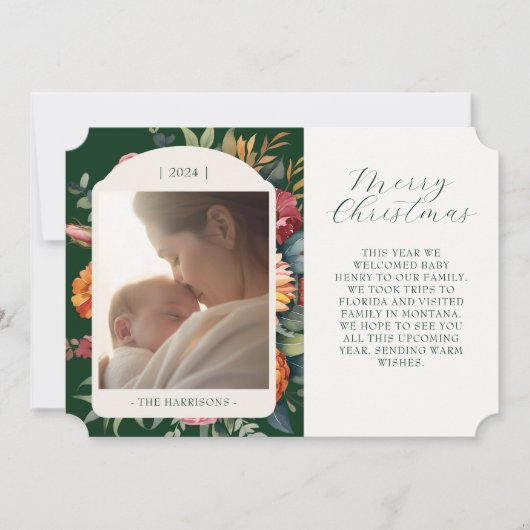 Elegante Moody Botanical Year in Review Card Einladung (Vorderseite)