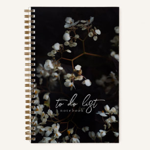 Elegante Moody Dark Floral To-Do-Liste Notizblock