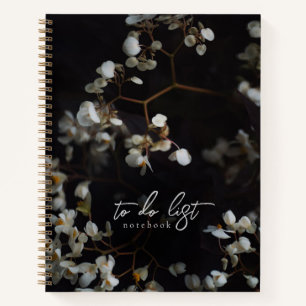 Elegante Moody Darkle Florale To-Do-Liste Notizblock