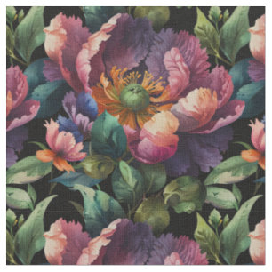 Elegante Moody Dunkelrosa Blüte Stoff