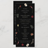 Elegante Moody Herbst Wildblume Hochzeit Programm (Vorne/Hinten)