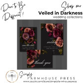 Elegante Moody Mled Rust & Burgundy Blumendetails Begleitkarte