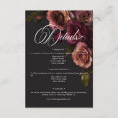 Elegante Moody Mled Rust & Burgundy Blumendetails Begleitkarte (Vorderseite)