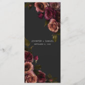 Elegante Moody Mutes Rost & Burgund Blumenhochzeit Menükarte (Rückseite)