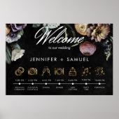 Elegante Moody Twilight Floral Order Events Poster (Vorne)