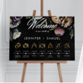 Elegante Moody Twilight Floral Order Events Poster