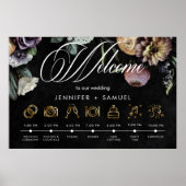 Elegante Moody Twilight Floral Order Events Poster (Vorne)