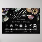 Elegante Moody Twilight Floral Order Events Poster (Vorne)