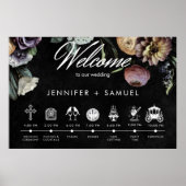 Elegante Moody Twilight Floral Order Events Poster (Vorne)