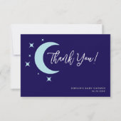 Elegante Moon and Stars Babydusche Dankeskarte (Vorderseite)