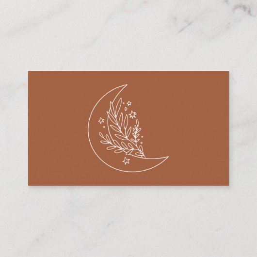 Elegante Moon and Stars Terracotta Wedding Website Begleitkarte (Rückseite)