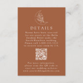 Elegante Moon Terracotta Wedding Details QR Code Begleitkarte (Vorderseite)