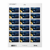 Elegante Moonlit Beach Wedding Adressaufkleber (Vorne)