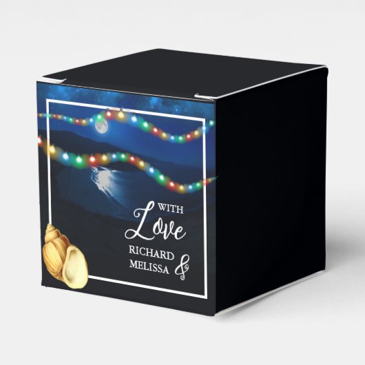 Elegante Moonlit Beach Wedding Geschenkschachtel (Vorderseite)