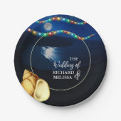 Elegante Moonlit Beach Wedding Pappteller (Vorderseite)