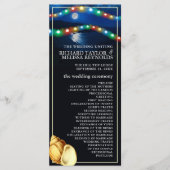 Elegante Moonlit Beach Wedding Programm (Vorderseite)